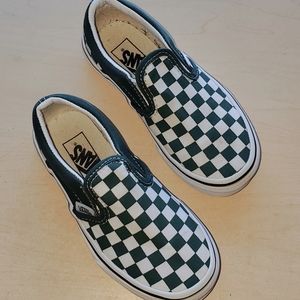 Little Boys Vans Slip-On Shoes Green/White